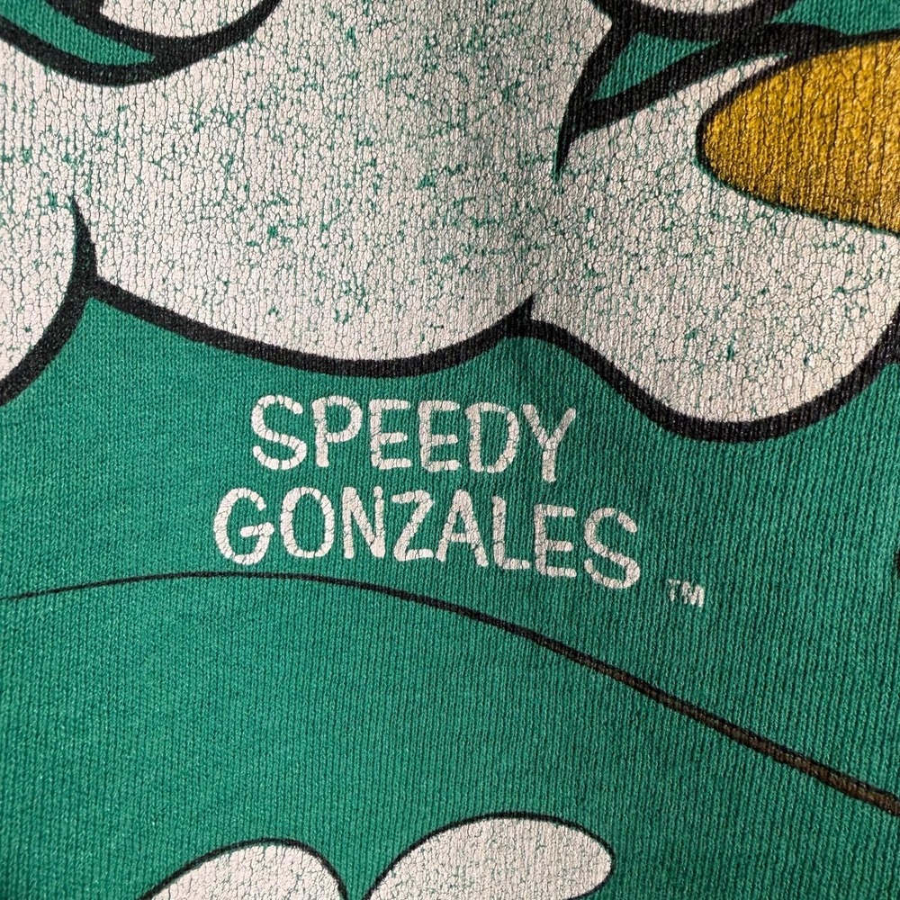 Vtg 1993 Warner Bros Looney‎ Tunes Speedy Gonzales SylvesterGreen Sweatshirt XL